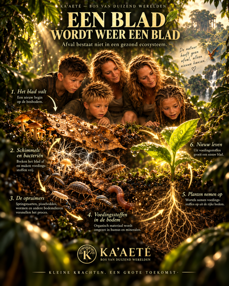 Microwereld op de tropische bosbodem